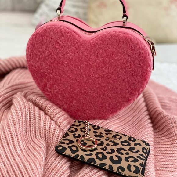 Kate Spade love shack heart purse Pomegranate & Leopard Zip Credit Card Case - Picture 14 of 14